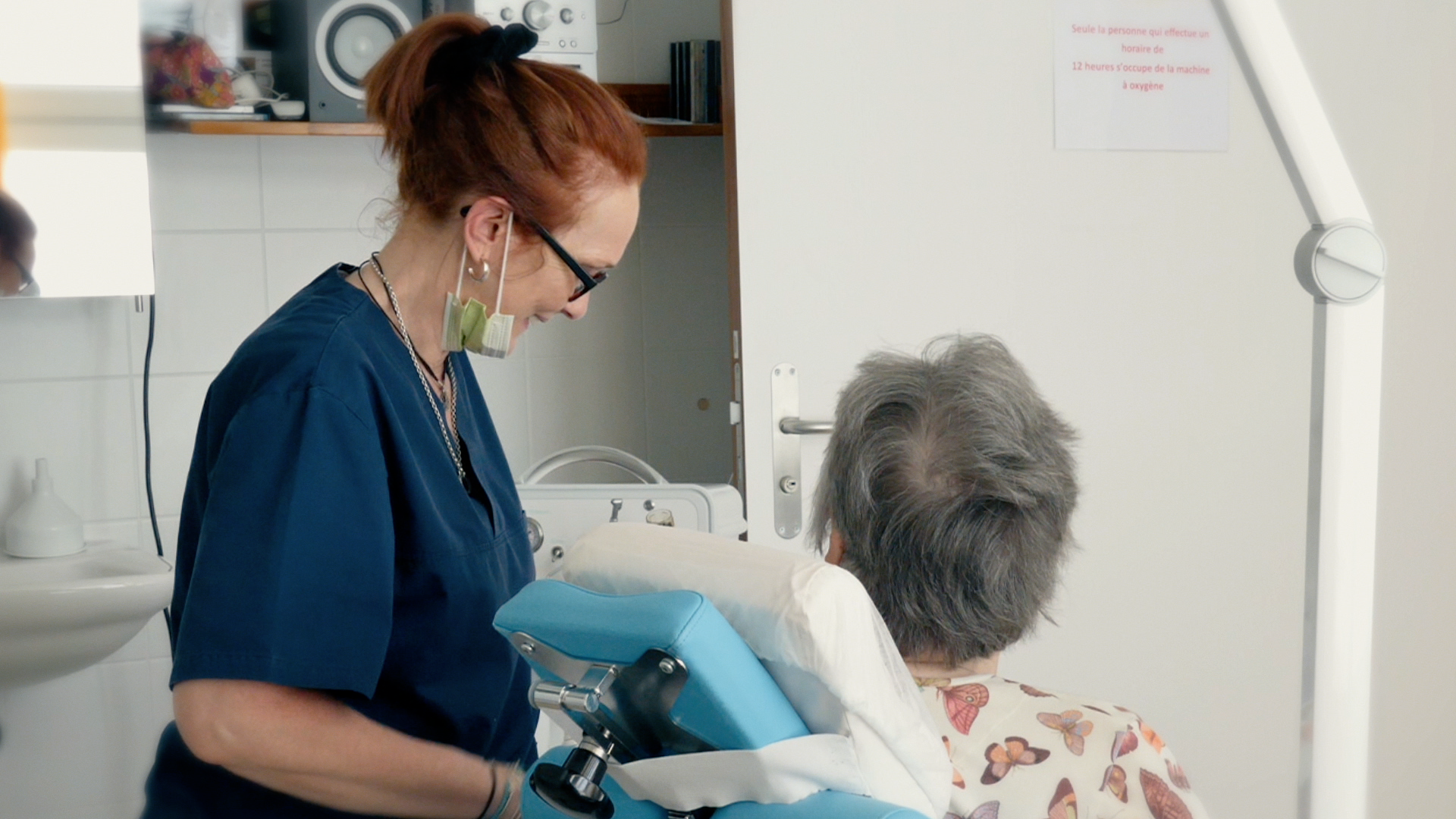 Dentist with patient
